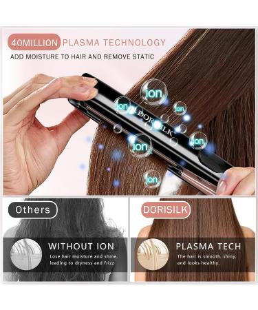 Shop DORISILK 500 High Temp Hair Straightener & Curler - Fast Heating Ceramic Flat Iron Dual Voltage for Travel Frizz-Free Styling - Buy Online on GoSupps.com