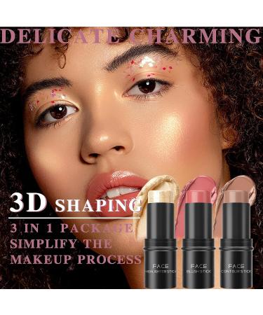 NewBang Cream Contour Stick Set - 3Pcs Face Contouring Trio for Shading, Blushing, and Highlighting - Waterproof and Moisturizing Formula - Buy Online on GoSupps.com