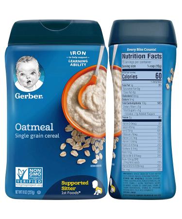 Gerber Baby Cereal Basic Flavor Variety Pack Combo- 8oz: Oatmeal Cereal  Rice Cereal  Multigrain Cereal  and Whole Wheat Cereal- Bundle of 4 8oz Containers - Buy Online on GoSupps.com