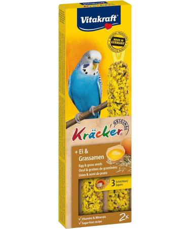 Vitakraft Budgie Snack Sticks - Egg & Grass Seeds No Added Sugar 10x2 Pack for Healthy Treats - Buy Online on GoSupps.com