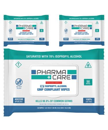 PharmaCare Advanced Formula 70% Alcohol Wipes - 3 Pack - Buy Online on GoSupps.com