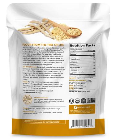Zint Mesquite Raw Organic Powder 16 oz - High-Quality, Nutrient-Dense Superfood - Buy Online on GoSupps.com