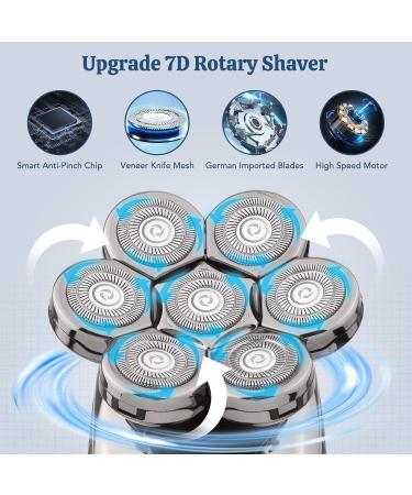 6 in 1 Detachable 7D Head Shaver for Bald Men - Waterproof Cordless Electric Razor & Grooming Kit - Buy Online on GoSupps.com