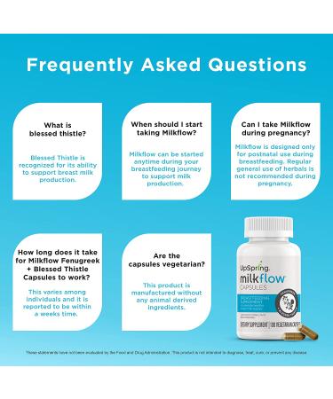 Upspring Milkflow Breastfeeding Supplement Capsules - Fenugreek & Blessed Thistle Lactation Support - 100 Count - Buy Online on GoSupps.com
