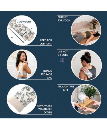 Sansevo Lavender Weighted Eye Pillow for Relaxation and Meditation - Aromatherapy Heated Eye Mask for Yoga and Better Sleep - Natural Paisley Design - Self Care Gift - Buy Online on GoSupps.com