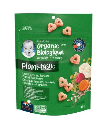 GERBER Plant-Tastic Organic Puffed Grain Snack Pouch 42 g