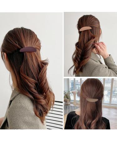 Set of 4 Matte French Hair Clips Colored Metal Snap-on Hair Barrettes Acrylic Retro Large Snap Hair Clips Decorative Hair Spring Clips Accessories for Women Girls Thick Hair - Buy Online on GoSupps.com