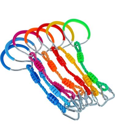 Get Out! 7pc Colorful Gymnastic Rings - Ninja Line Attachment for Swing Set and Jungle Gym - Buy Online on GoSupps.com