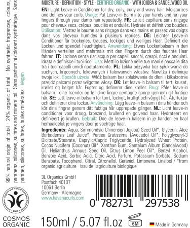 HAVANA CURLS Curl Lotion Leave-in Hair Milk 150ml Certified Organic Natural Cosmetics for Curly Frizzy and Dry Hair COSMOS Organic - Buy Online on GoSupps.com