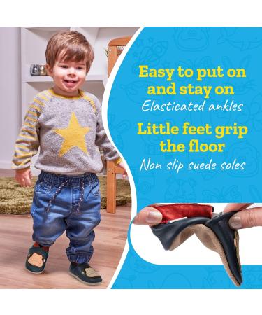 Blue Gorilla Leather Baby Shoes | Soft Sole Baby Girl & Boy Shoes 0-6 Months - Buy Online on GoSupps.com