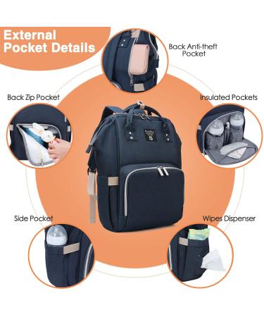 Pomelo Best Baby Diaper Backpack - Stylish Water-Repellent Large Capacity for On-the-Go - Marine Blue - Buy Online on GoSupps.com