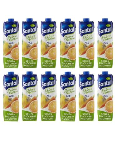 Parmalat Santal Ace Fruit Juice Dolce di Natura Zero Added Sugars Orange carrot and lemon flavor fruit juice zero added sugar Tetrapack 1000 ml