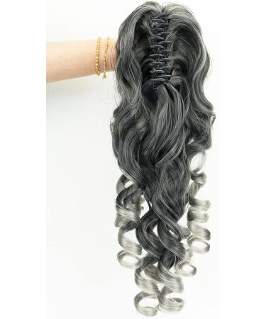 IMISSU Long Curly Claw Ponytail Clip On Hair Extension Pony Tail Hair Piece (Black Ombre Gray 1T0906) - Buy Online on GoSupps.com