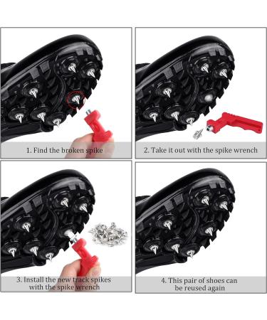 JULMELON 120PCS 1/4 Stainless Steel Track Cross Country Spikes | Golf Shoe Spikes with Wrench - Sprint Sports Short Running Shoes - Buy Online on GoSupps.com