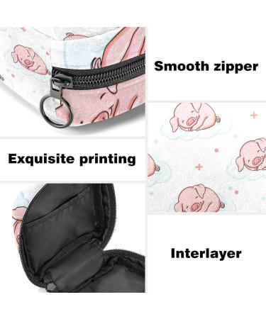 Pig Animal Sleep Sanitary Napkin Storage Bag - Menstrual Cup Pouch & Makeup Organizer for Girls - Multicoloured - Buy Online on GoSupps.com
