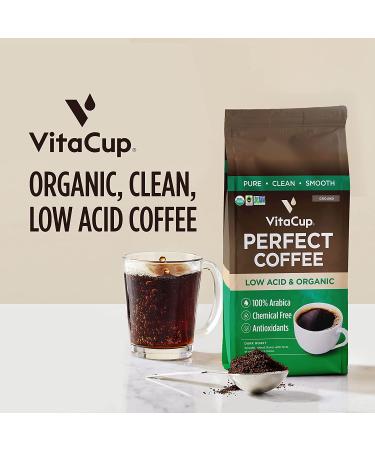 VitaCup Low Acid Organic Fair Trade Dark Roast Guatemala Coffee | Mycotoxin Free | 11oz Ground Coffee for Drip & French Press - Buy Online on GoSupps.com