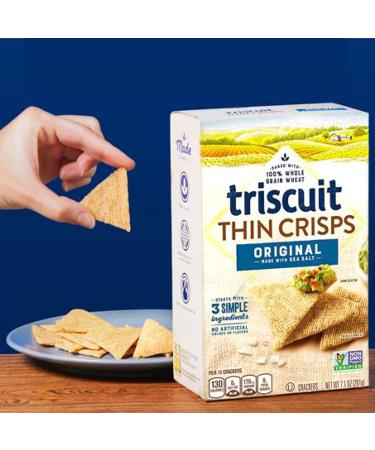 Triscuit Thin Crisps Original Whole Grain Wheat Crackers - 6 Pack of 7.1 Ounce Boxes - Buy Online on GoSupps.com