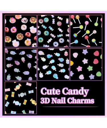 3D Candy Nail Charms - Multi Color Lollipop Donuts & Bears for Acrylic Nails | Cute Nail Art DIY Decorations - Buy Online on GoSupps.com