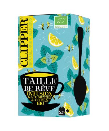 CLIPPER - Organic Infusion - Dream Size - Mate Lemon Mint - 20 Infusion Bags - 1 pack