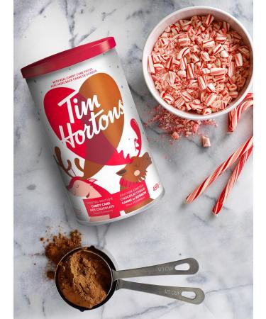 Tim Hortons Candy Cane Hot Chocolate Beverage Mix Limited Time Offer 450g Can Flavored Drink Concentrate - Buy Online on GoSupps.com
