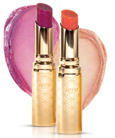 ier Beauty Glow Like You Lip Cool Color Duos pH Tinted Lip Balm with Shea Butter & Vitamin E Nourishing Lip Care Moisturizer Sheer Rose w/Golden-Pink Shimmer + Sheer Berry w/Blue-Violet Shimmer
