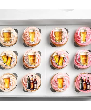 24 x Precut Beer Glasses Pint Lager Edible Wafer Rice Paper Cupcake Topper Decoration For Cakes - Buy Online on GoSupps.com