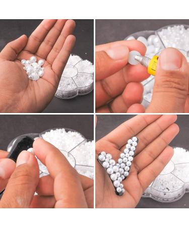 Articyard 5700 AB White Half Pearls - Flatback Pearls for Crafts & Nails - DIY Accessory for Art, Fashion & Makeup - Buy Online on GoSupps.com