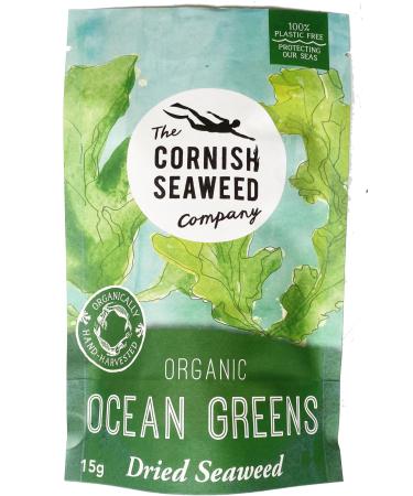 100% Organic Ocean Greens Dried Seaweed by The Cornish Seaweed Company | 15g Pouch | Add to salads | 100% Organic Cornish Seaweed