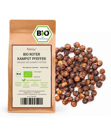 200g Genuine Organic Kampot Red Pepper - Rare Pepper from Cambodia Whole Red Peppercorns for Mortar or Pepper Mill