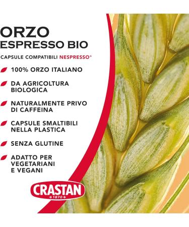 CRASTAN 1870 90 capsules 6 boxes of 15 organic espresso barley capsules capsules compatible with Nespresso system gluten-free drink 100% Made in Italy - Buy Online on GoSupps.com