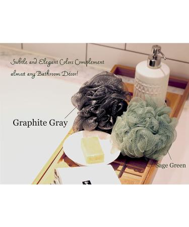 Large 70g Loofah Body Scrubber 3 Pack for Women & Men | Exfoliating Shower Sponge Pouf with Activated Charcoal - Buy Online on GoSupps.com