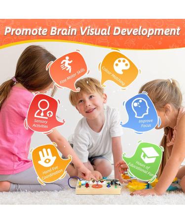Giftota Montessori Busy Board - 20 Switches & 17 LED Lights | Educational Wooden Toys for 1-4 Year Olds | Ideal Motor Skills Development for Babies & Toddlers - Buy Online on GoSupps.com