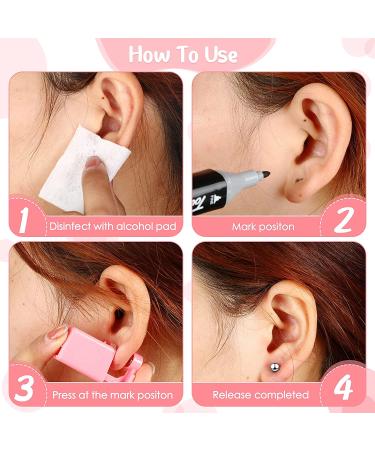 6-Piece Ear Piercing Gun Kit with Disposable Nose Piercer and Studs - Bead Style Pink - Buy Online on GoSupps.com