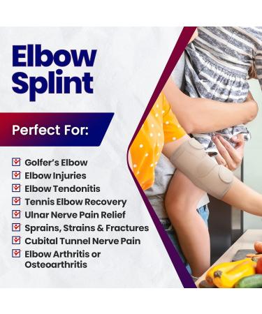 Comfortable Elbow Splint for Cubital Tunnel & Ulnar Nerve Entrapment - Small/Medium - Buy Online on GoSupps.com