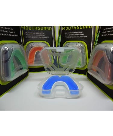 COOLLO SPORTS Boil and Bite Mouth Guard for Football, Hockey, Rugby - Trans. & White Adult (Ages 11+) | Custom Fit Sport Mouthpiece with Free Case - Buy Online on GoSupps.com