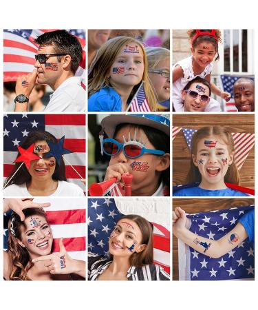 Aresvns USA Flag Temporary Tattoo - Patriotic American Flag Sleeve Design for Independence Day | Memorial Day & 4th of July Decorations - Buy Online on GoSupps.com