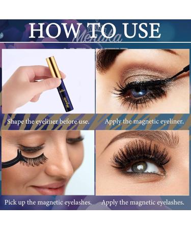 Menaka 3D Natural Magnetic Eyelashes Kit | 7 Pairs Reusable Lightweight & Easy to Use | No Glue Needed for Stunning Looks - Buy Online on GoSupps.com