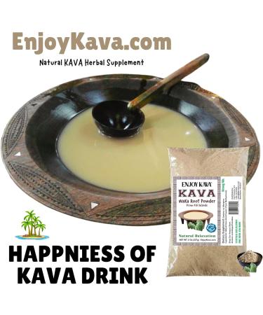 Enjoy Kava - Pure Noble Kava Root Powder 1/2 Pound (8 Oz) All Natural Stress Relief - Helps Body Relax to Improve Sleep - Imported from Fiji Islands - Buy Online on GoSupps.com