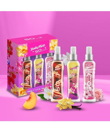 So Body Mist Set - Perfumes for Women - Vanilla Perfume Red Velvet Cherry Blossom - Scents Lasting 6 Hours - Fragrance Gifts for Women - 3 pcs - Buy Online on GoSupps.com