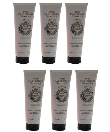 Perlier: Caribbean Vanilla Moisturizing Body Cream 8.4 Fluid Ounces (250mL) Tube Pack of 6 Italian Import
