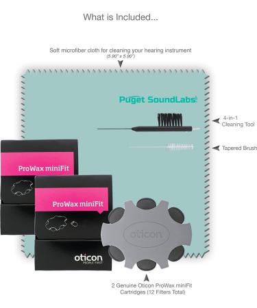 Oticon Prowax Minifit Replacement Wax Filters Bundle with Puget SoundLabs Brush - 2 Pack - Buy Online on GoSupps.com