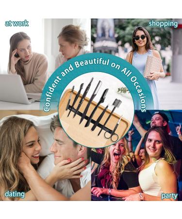 9-in-1 Eyebrow Grooming Kit for Women and Men - Includes Razor, Knife, Razors, Comb, Scissors, Tweezers, Pencil, Brush - Buy Online on GoSupps.com