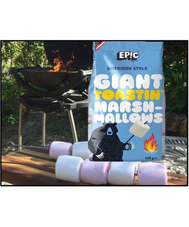 American Style GLUTEN FREE Giant Toasting Marshmallows - White & Pink - Pack of 2 (500g x 2) by Epic Snax Co. - Perfect for Barbeque Bonfire Roast Toastin' & Smores - Buy Online on GoSupps.com