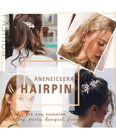 Aneneiceera Bride Wedding Crystal Hair Comb Clip - Silver Rhinestone Headpiece for Women - Buy Online on GoSupps.com