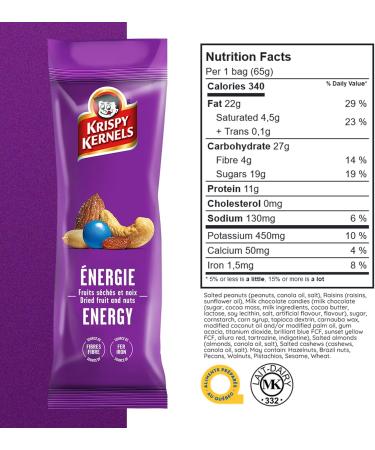 Krispy Kernels Dried Fruits and Nuts Energy Mix (65g x 10 Packs) - Buy Online on GoSupps.com