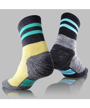 FEIDEER Women's Hiking Walking Socks 4-Pack - Dark Gray/Purple/Red/Yellow - Medium - Buy Online on GoSupps.com