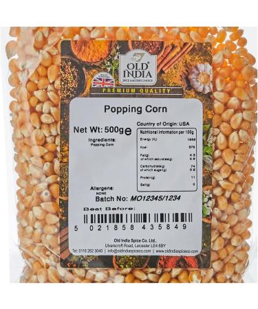 Old India Popping Corn 500g - Premium Quality Kernels for Delicious Popcorn (Pack of 1) - Buy Online on GoSupps.com