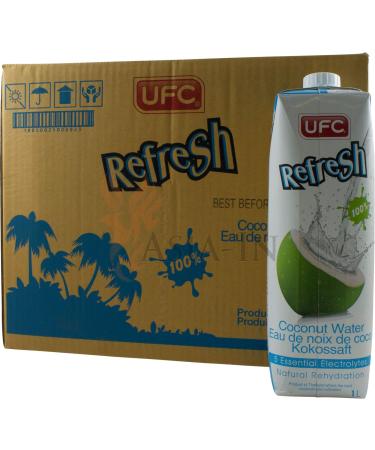 UFC Pure Coconut Water 100% Pure Coconut Water Thailand 1 Liter Coconut Water 24 Pack