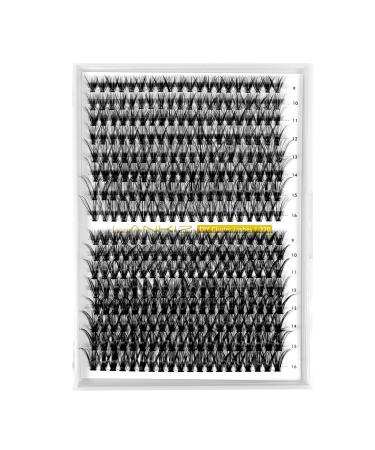 Individual eyelashes 320pcs lankiz eyelashes individually 30d+40d d curl 9-16mm mix cluster lashes diy artificial eyelashes for eyelash extension individual eyelashes reusable 3040d 320pcs