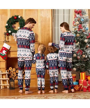 PatPat Family Christmas PJs Matching Sets - Reindeer & Snowflake Patterned Sleepwear for Couples & Kids | Kids 6-7 Years, Royal Blue - Buy Online on GoSupps.com